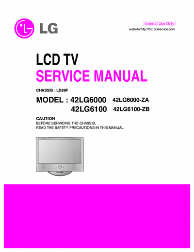 LG 42LG6000 SERVICE MANUAL FOR LCD TV